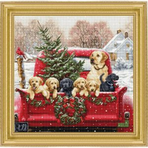 Labs Truck Counted Cross Stitch Kit  |   Needlework Craft Needlework