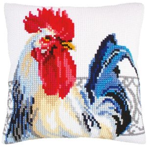 Rooster Needlepoint Cushion  |   Needlework Craft Needlework