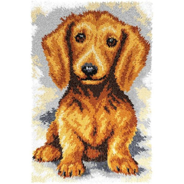 Dachshund Latch Hook  |   Needlework Craft Needlework