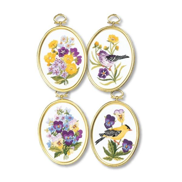 Wildflowers & Finches Stamped Embroidery Kit  |   Needlework Craft Needlework